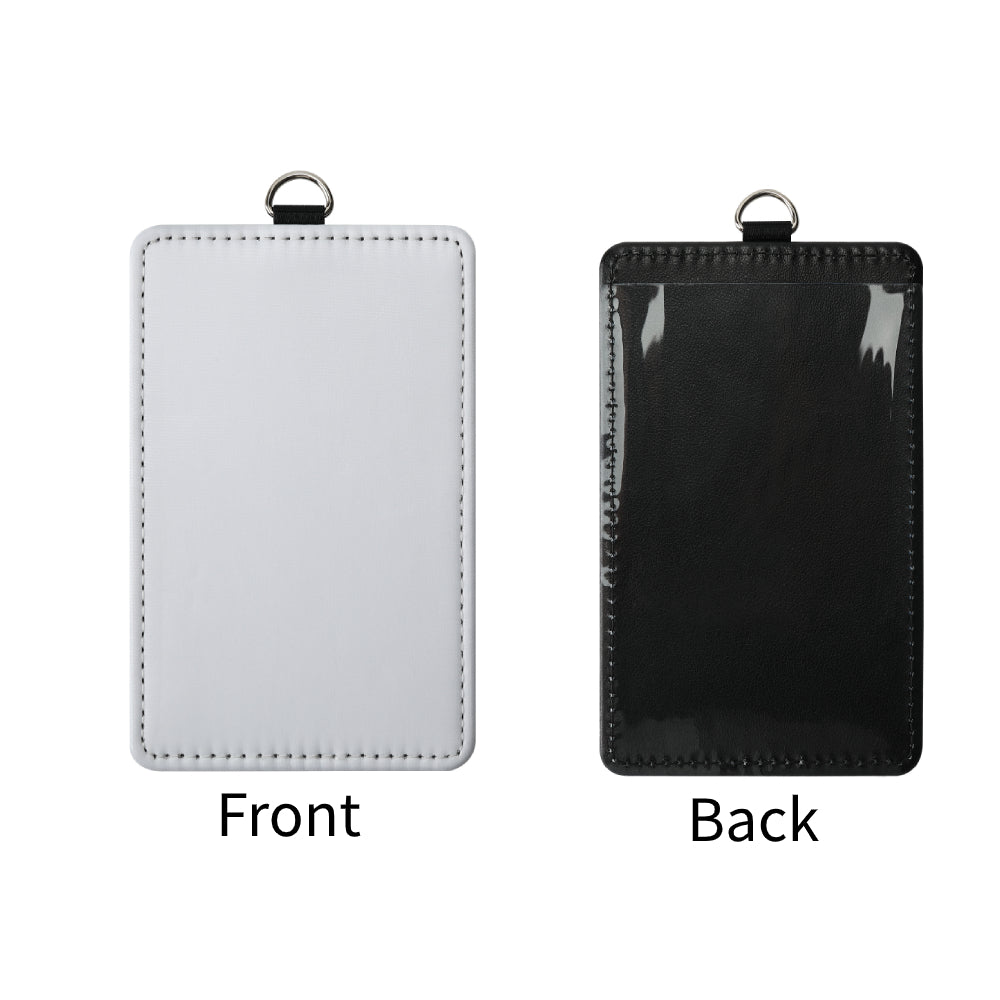 30 Pack Sublimation Blank Clear Genuine Leather ID Badge Holder DIY Heat Transfer Print Vertical ID Card Holders for Badges Waterproof Name Tag Holders for Coach Office Employees Students