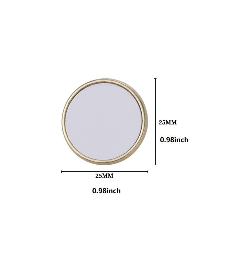 60 Pieces 0.98 Inch Sublimation Blank Gold Pin Button Aluminum DIY Sublimation Pins Round for DIY Craft Badge Jewelry Lapel, Golden Tone