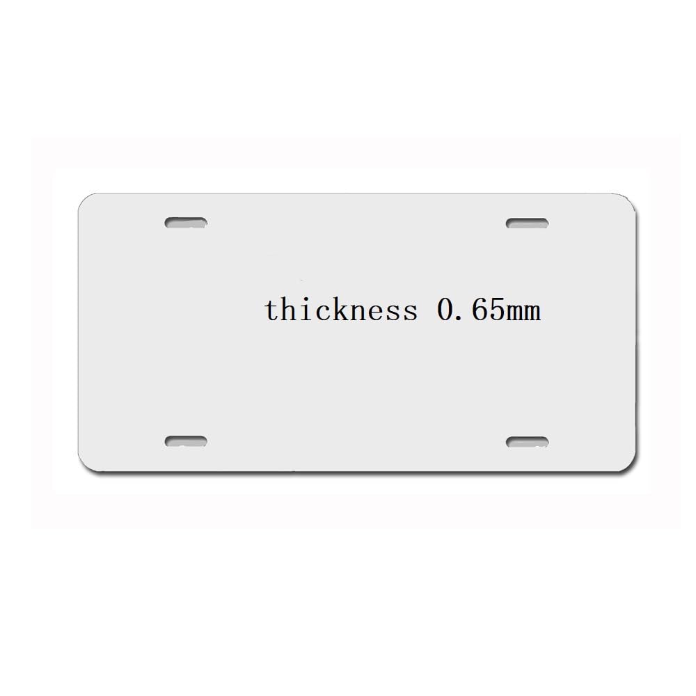 10 Pack Thick 0.65mm Sublimation License Plate Blank Aluminium White Front License Plate Tag Car Automotive for Sublimation DIY Heat Transfer Print