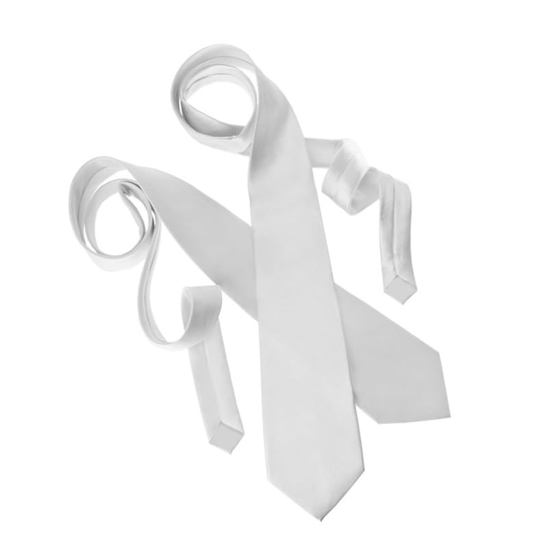 20 Pcs Sublimation Blank White Ties Set for Men DIY Heat Transfer Print Blank Necktie Men's Plain Satin Tie Pure Color Polyester Tie Heat Transfer Neckwear for Wedding Party Formal Occasion 55 Inch