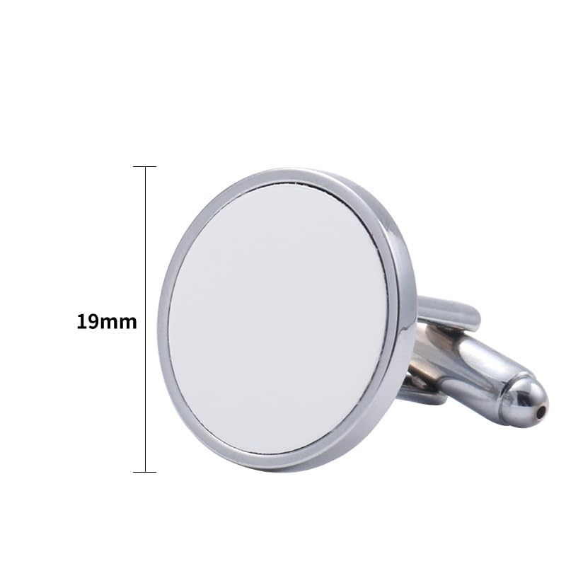 40 Pcs Sublimation Blanks Metal Cufflink DIY Heat Transfer Cuff Buttons Sublimation Blank DIY Shirt Cuff Links for Wedding Business and Daily Wear