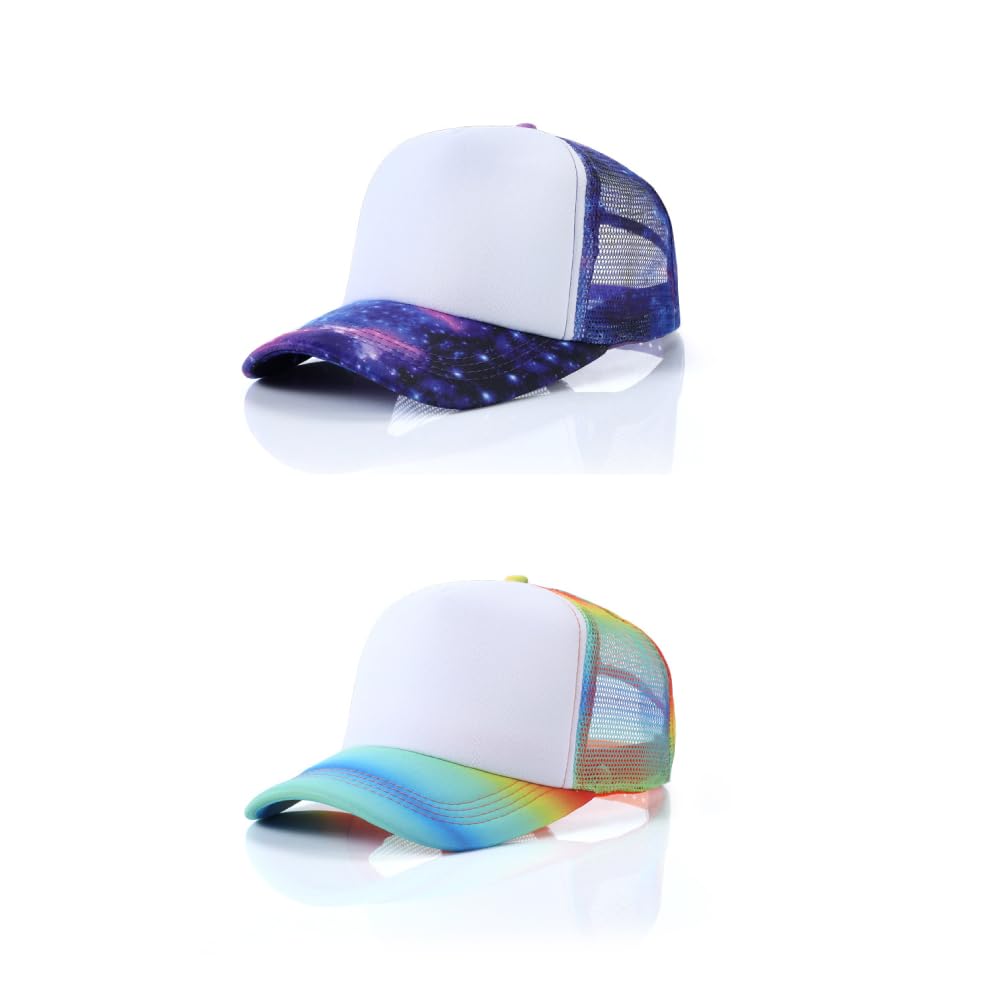 10 Pack Sublimation Colorful Hats for Men Blank Trucker Hats Bulk Snapback Mesh Women Baseball Caps for DIY Custom Heat Transfer Print