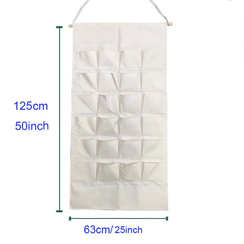 2 Pack Sublimation Blank Linen Cotton Home Decoration Calendar - DIY Heat Transfer Print for Holiday Crafting, Linen Material, 50x25in with 24 Pockets Include Rope and Stick
