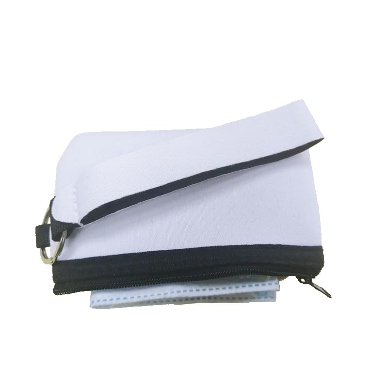 30 PCS Sublimation Blanks Neoprene Coins Purse Bag DIY Heat Transfer Print Card Holder Bag Zipper Toiletry Pouch Case DIY Craft Bags For Women Ladies