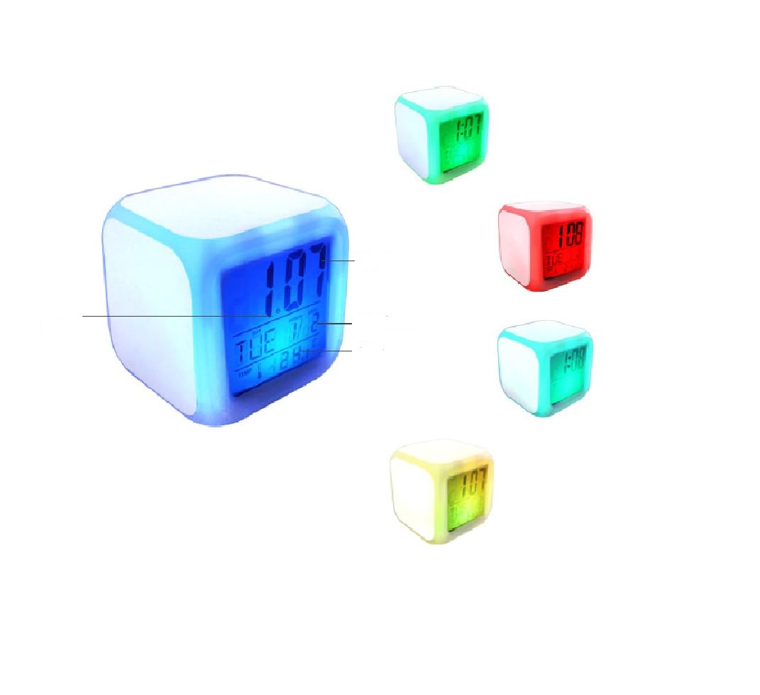 SCCFMM 5 Pack Sublimation Blanks Led Clock – LED Color Changing Digital Alarm Clock Sublimation DIY Printing with 3 Pcs Insert Aluminum for Personalized Logo Sublimation Clock, DIY Photo