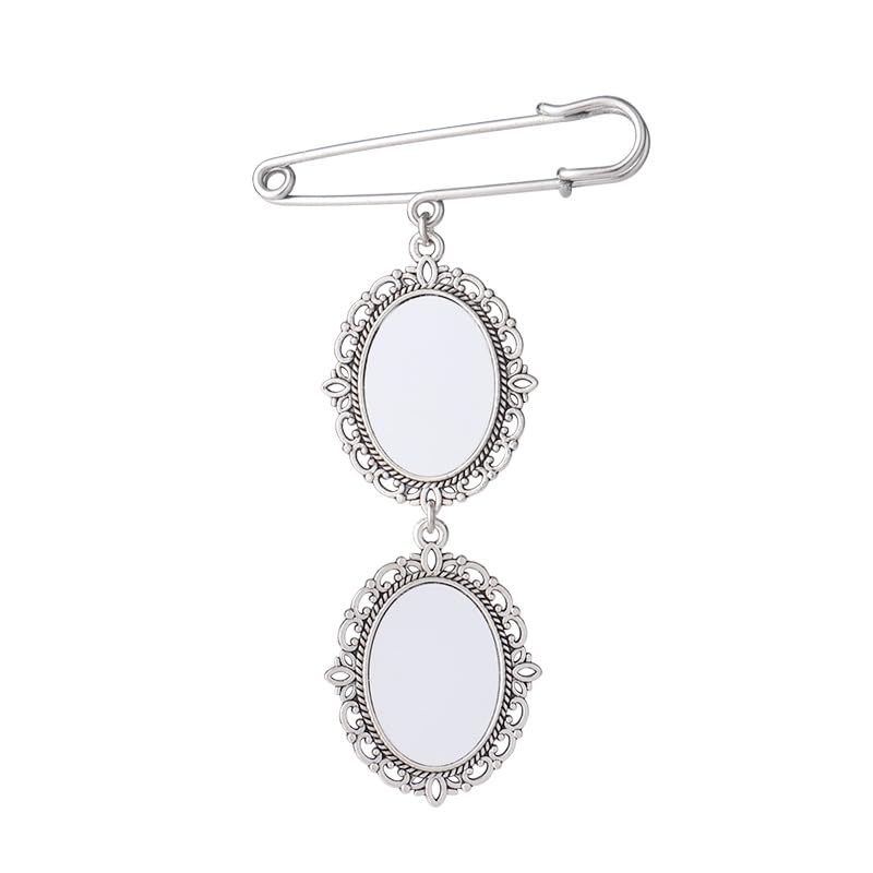 30 set Sublimation Blank Bouquet Charms for Wedding Memory, Wedding Bouquet Photo Charms with Oval Glass Cabochons for Bridal Shower, DIY Heat Transfer Print
