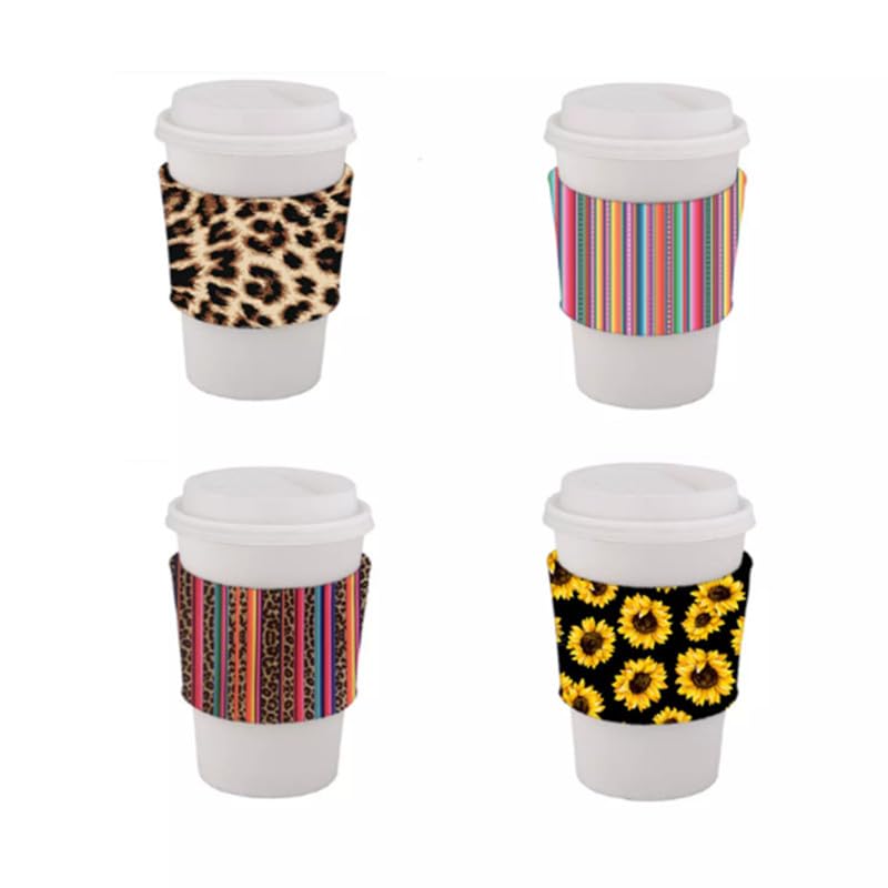50pcs Sublimation Blank Neoprene Reusable Hot Coffee Cup Insulator Sleeves DIY Heat Transfer Print Neoprene Hot Coffee and Tea Cup Holder Sleeves Cover for Coffee, McDonalds, Dunkin Donuts