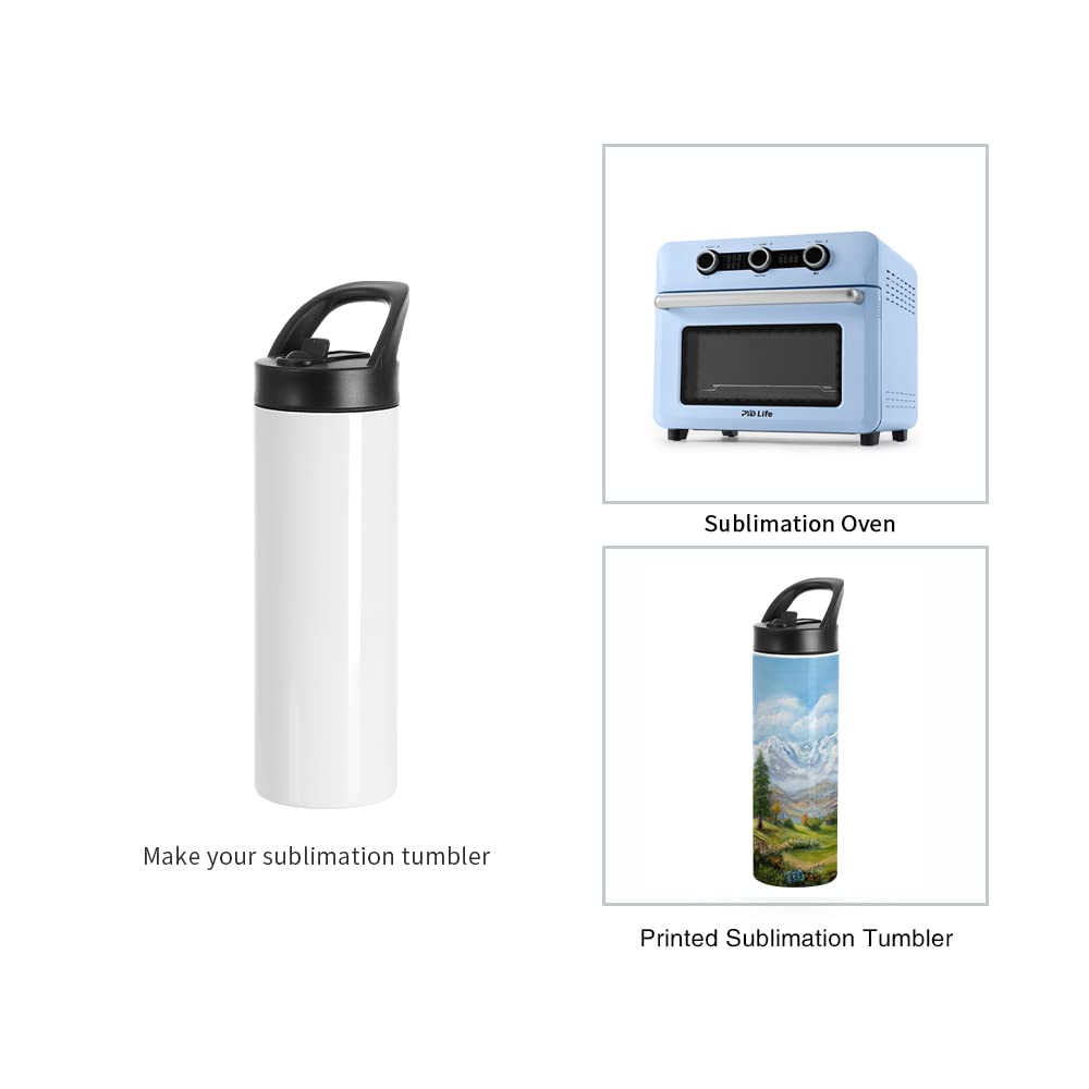 8 Pack Sublimation Tumblers Blanks Cups Bulk White 20 OZ Skinny Straight Sports Water Bottles Mugs with Portable Sippy Up Lid with Straw,for Tumbler Heat Press