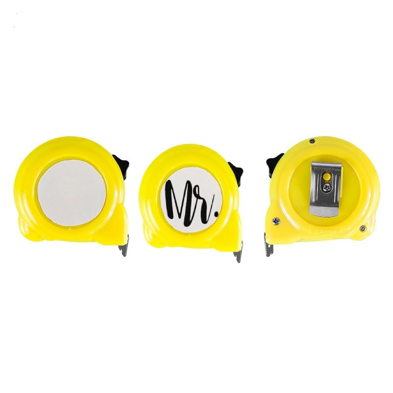 5 Pack Sublimation Blank Measuring Tape Sewing Measure 5M/196.8 Inch Long with Aluminium Parts DIY Heat Transfer Print Ideal for DAD Father's Day