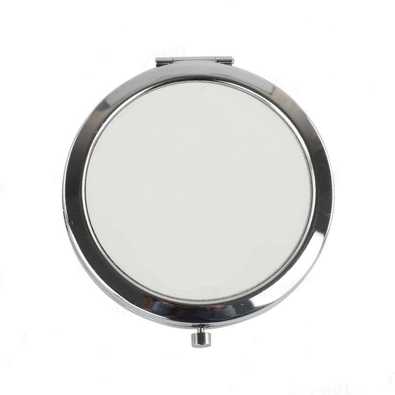 SCCFMM 10pieces Sublimation Pocket Makeup Mirror with 2 x 1x Magnification Sublimation Metal Compact Mirror Sublimation Travel Makeup Mirror for Women Men Home Travel Use