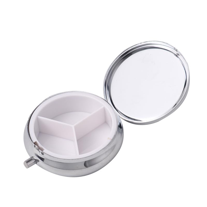 20pcs Sublimation Blank Pill Box 3 Compartment Medicine Pill Case,Portable Pill Box for Pocket or Purse Pill Boxs Decorative Metal Medicine Vitamin Organizer for DIY Heat Transfer Print (A)