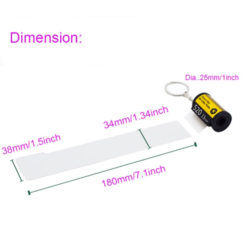 30 Set Sublimation Blank Memory Film roll Keychain, Double-Sided Sublimation Camera Film roll Key Chain for DIY Heat Transfer Print