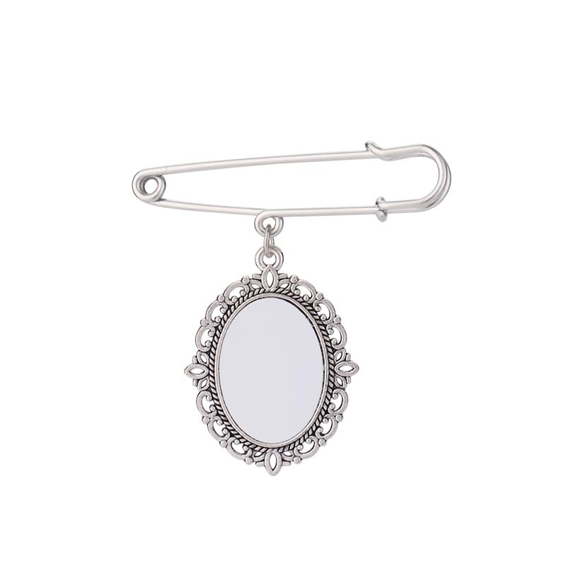 30 set Sublimation Blank Bouquet Charms for Wedding Memory, Wedding Bouquet Photo Charms with Oval Glass Cabochons for Bridal Shower, DIY Heat Transfer Print