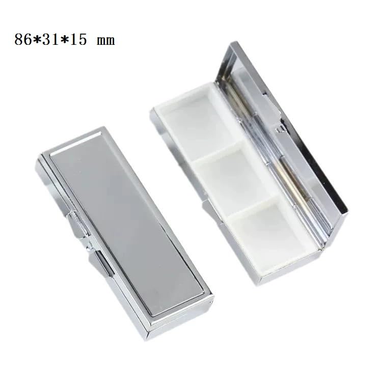 20pcs Rectangle 3 Compartment Sublimation Blank Pill Box Metal Medicine Pill Case One Week,DIY Print Portable Pocket or Purse Pill Box for Sublimation Print