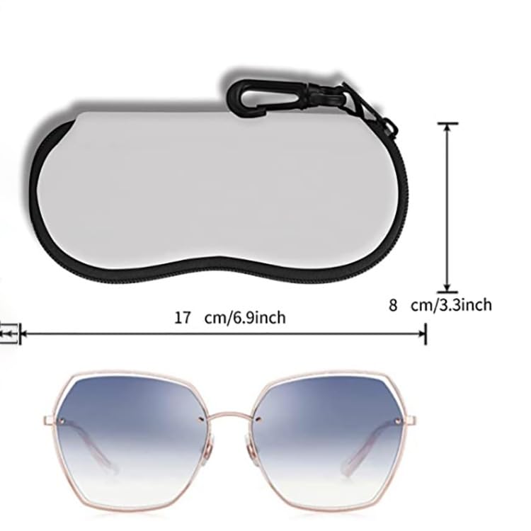 20 Pieces Sublimation Blank Neoprene Sunglasses Soft Case Ultra Light White Neoprene Zipper Eyeglass Case With Belt Clip For DIY Heat Transfer Print
