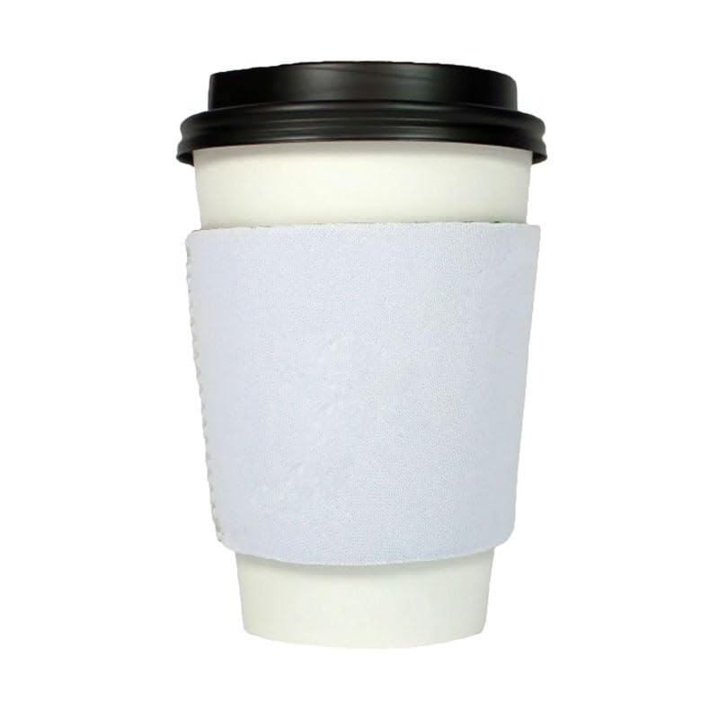 50pcs Sublimation Blank Neoprene Reusable Hot Coffee Cup Insulator Sleeves DIY Heat Transfer Print Neoprene Hot Coffee and Tea Cup Holder Sleeves Cover for Coffee, McDonalds, Dunkin Donuts