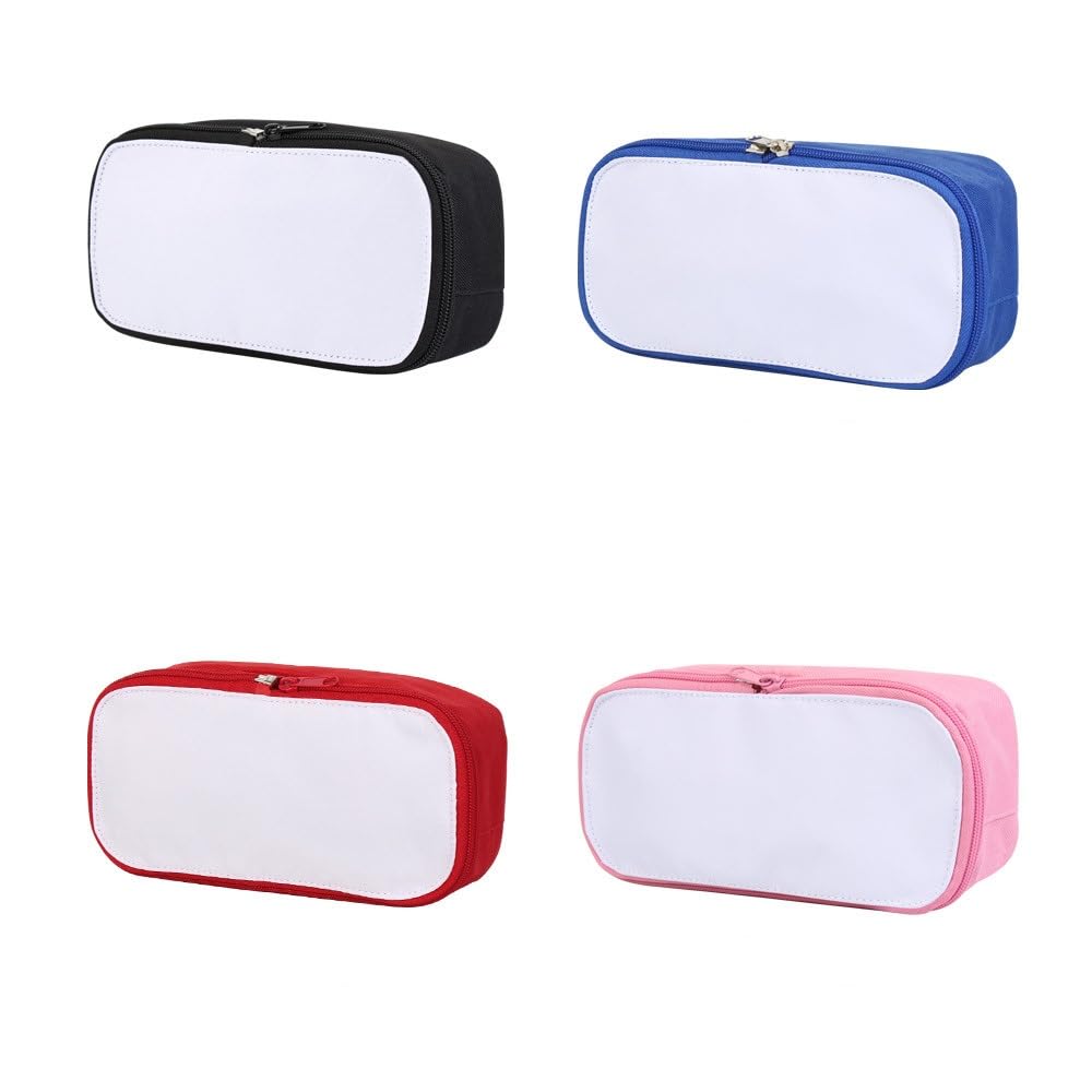 SCCFMM 10Pcs Sublimation Blanks Pencil Case Bags,Travel Makeup Bag Organizer Make Up Bag Removable Lid Design Subliamtion Blank Makeup Bag With Zipper Toiletry Bag DIY Craft Heat Transfer Print (Red)