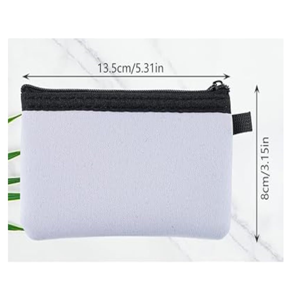 30 PCS Sublimation Blanks Neoprene Coins Purse Bag DIY Heat Transfer Print Card Holder Bag Zipper Toiletry Pouch Case DIY Craft Bags For Women Ladies