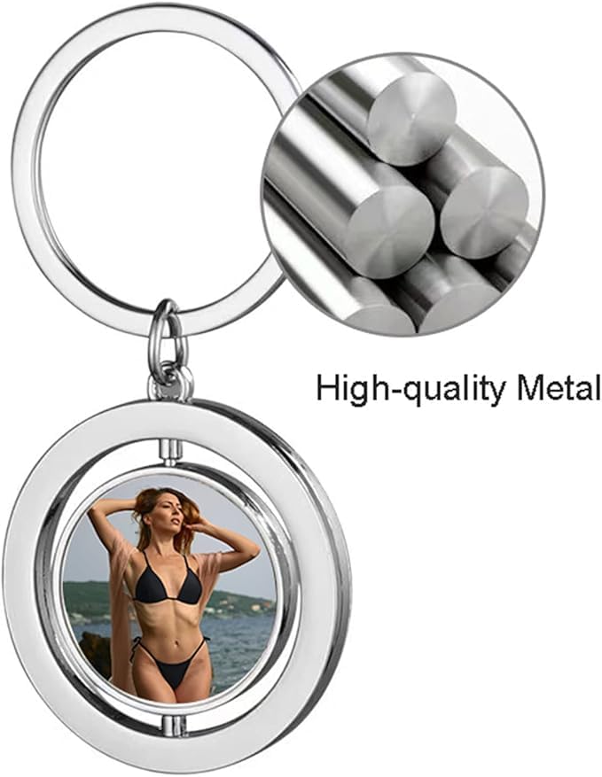 SCCFMM 30pieces Sublimation Keychains Blank Rotate Key Chains DIY Heat Transfer Press Keyrings Double side Pictures Key Rings Personalized Gifts For Women Girls