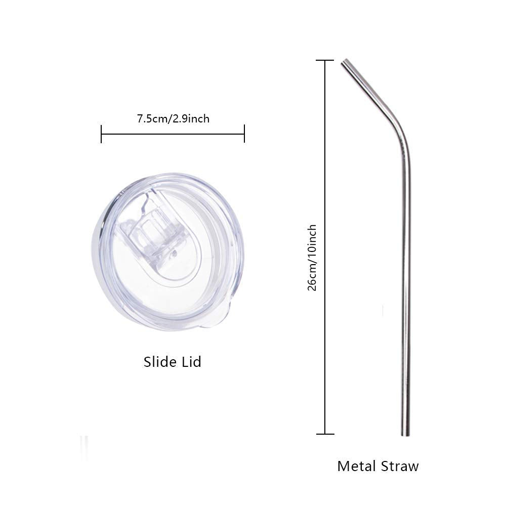 Sublimation Blanks Skinny Tumbler White 20 OZ Straight Stainless Steel with Metal Straw for Mug Tumbler Heat Press Machine Sublimation Printing 4 Pack