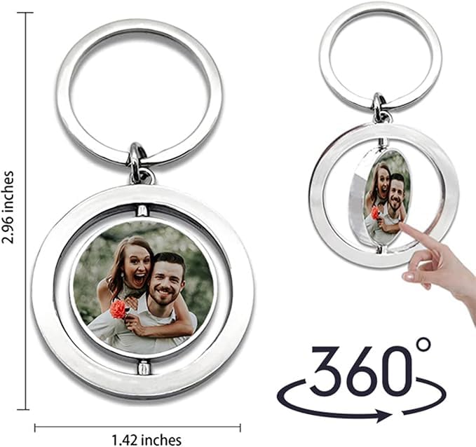 SCCFMM 30pieces Sublimation Keychains Blank Rotate Key Chains DIY Heat Transfer Press Keyrings Double side Pictures Key Rings Personalized Gifts For Women Girls