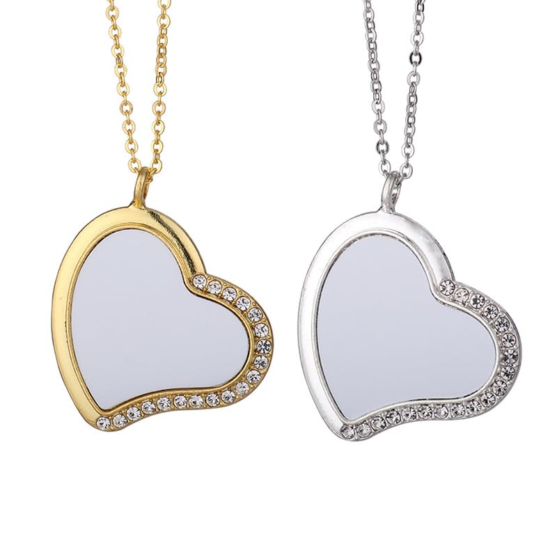 20pcs Sublimation Blank Necklace with Chain Set Blank Necklace Rhinestone Wing Shape Bezel Pendant Tray, 10 styles Sublimation Sheet, Tape Charms Ornament for DIY Heat Transfer Print