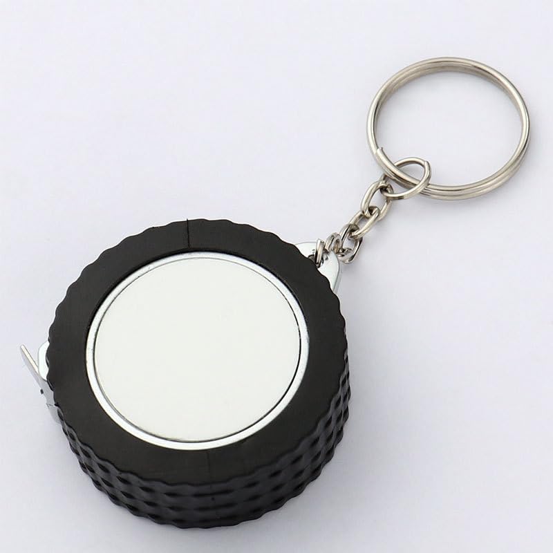 30 Pack Sublimation Blank Keyring Measuring Tape Sewing Measure 1M/39.3 Inch Long with Keychains Aluminium Parts for DIY Heat Transfer Print