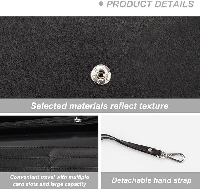 5 PiecesSublimation Blank Long Wallet, Fashion Ladies PU Leather Wallets, Heat Transfer Large Capacity Secure Buckle Leather Clutch Wallet, DIY Craft Long Purse for Women Girl Gift