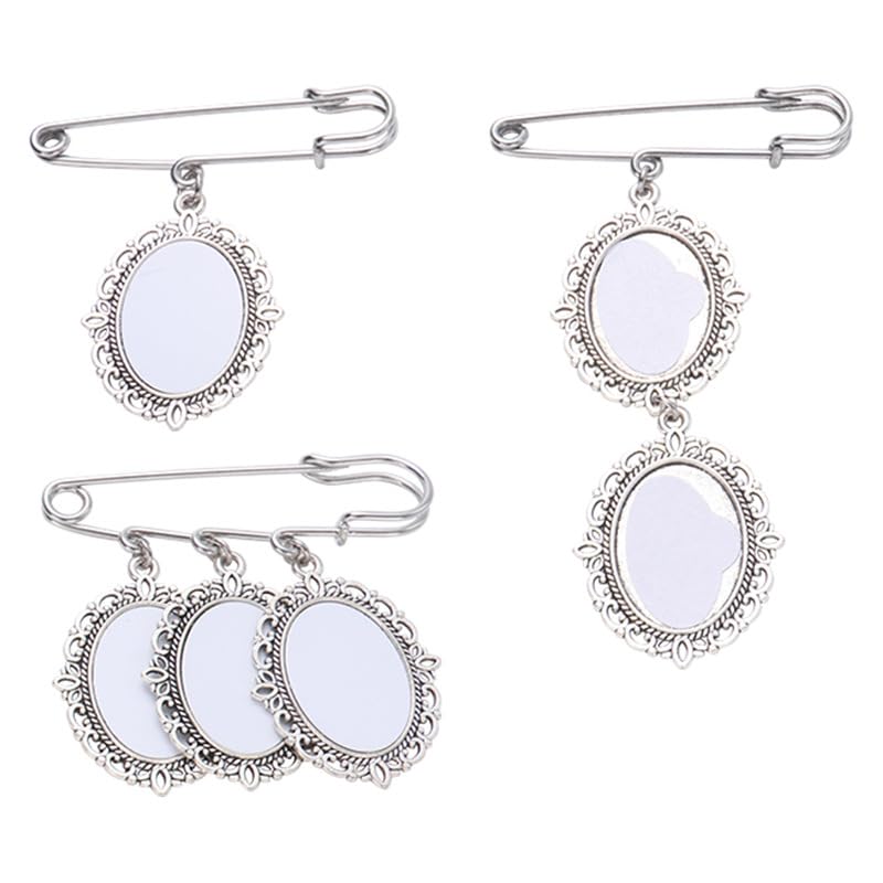 30 set Sublimation Blank Bouquet Charms for Wedding Memory, Wedding Bouquet Photo Charms with Oval Glass Cabochons for Bridal Shower, DIY Heat Transfer Print