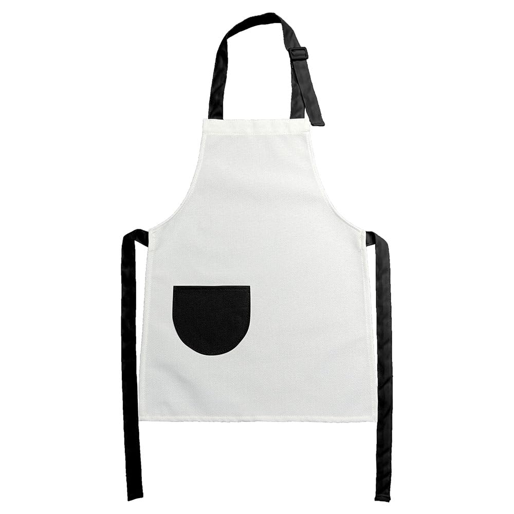 SCCFMM 10 Pieces 47 * 36cm/18.5 * 14.2inch Sublimation Blank Colorful Kid Apron Adjustable Children Chef Apron with Pocket for Cooking Baking For DIY Heat Transfer Print