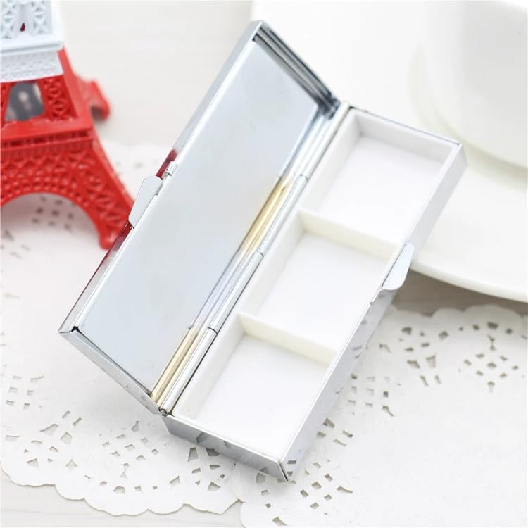 20pcs Rectangle 3 Compartment Sublimation Blank Pill Box Metal Medicine Pill Case One Week,DIY Print Portable Pocket or Purse Pill Box for Sublimation Print