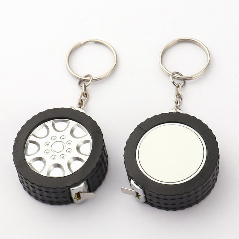 30 Pack Sublimation Blank Keyring Measuring Tape Sewing Measure 1M/39.3 Inch Long with Keychains Aluminium Parts for DIY Heat Transfer Print