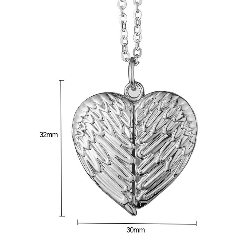 SCCFMM 20 Set Sublimation Blank Angel Wing Necklace with Bezel Pendant Trays Locket Necklace DIY Heat Transfer Photo Frame Personalized Memorial Necklaces for Wending DIY Jewelry Making Crafts
