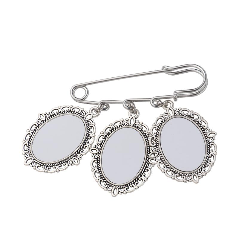 30 set Sublimation Blank Bouquet Charms for Wedding Memory, Wedding Bouquet Photo Charms with Oval Glass Cabochons for Bridal Shower, DIY Heat Transfer Print