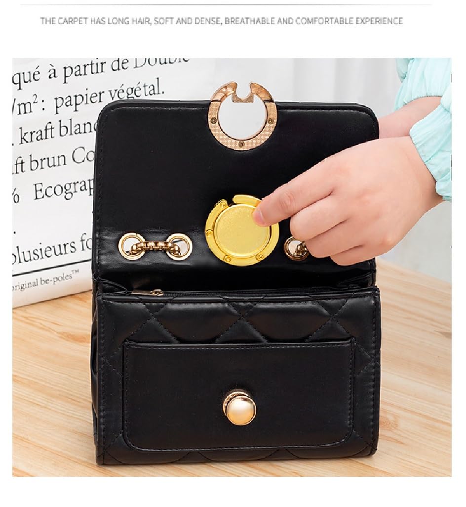 SCCFMM 20 Pieces Sublimation Blank Gold Personalized Purse Hooks DIY Heat Transfer Print Handbag Hangers Portable and Foldable Custom Unique Bag Hook for Men Mother Girlfriend Women Gifts (Gold)