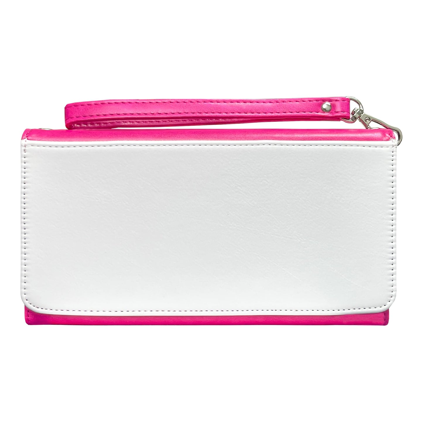 5 Pieces Sublimation Blank Women Pink Long Wallet, Fashion Ladies PU Leather Wallets, DIY Heat Transfer Large Capacity Secure Buckle Leather Clutch Wallet, DIY Craft Long Purse for Women Girl Gift