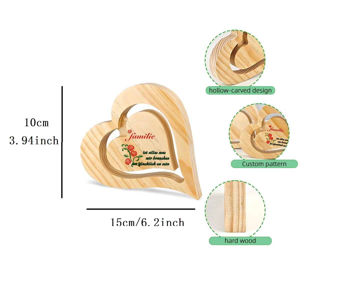 SCCFMM 5 pcs Sublimation Wood Photo Frames Blanks DIY Heat Transfer Print Wood Heart Shape Picture for for Crafts Tabletop Home Decor