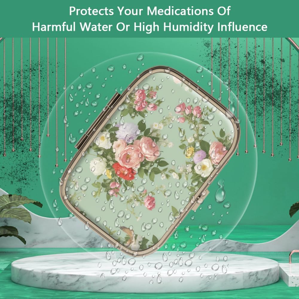 20pcs Sublimation Blank Bronze Pill Box Metal Square 2 Compartment Medicine Pill Case,Portable Pocket or Purse Pill Box for DIY Heat Transfer Print