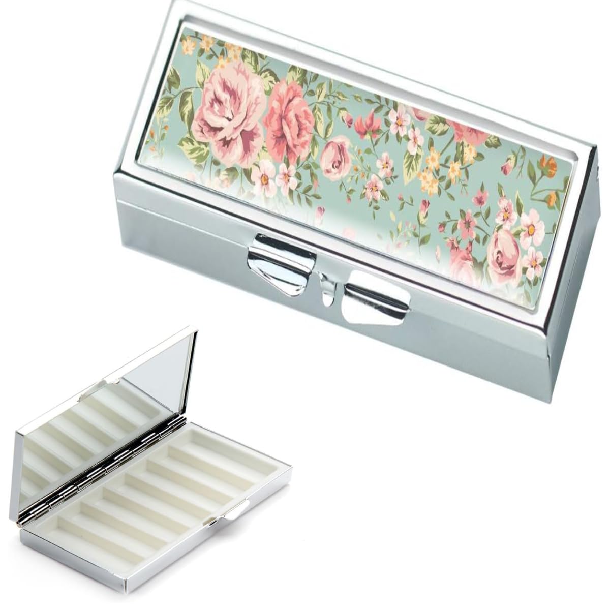 20pcs Sublimation Blank Pill Box Metal Rectangle 7 Compartment Medicine Pill Case One Week,DIY Heat Transfer Print Portable Pocket or Purse Pill Box Unique Gift