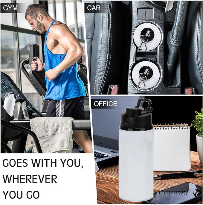 SCCFMM 8 Pack 20 oz Sublimation Blank Tumblers Outdoor Sport Bottles Aluminium Water Bottle with Color Straw Lid Blank Tumbler Heat Tape for DIY Heat Transfer