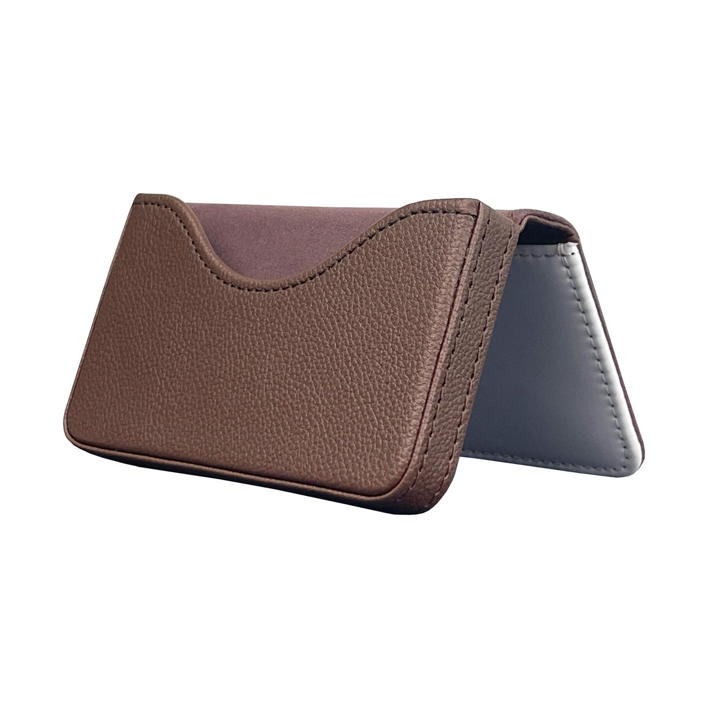 SCCFMM 12 Pieces Sublimation Blank Brown Color Business Card Holder PU Leather Name Card Case Pocket Blank Wallet Coin Purse Card Holder Case for DIY Heat Transfer Print