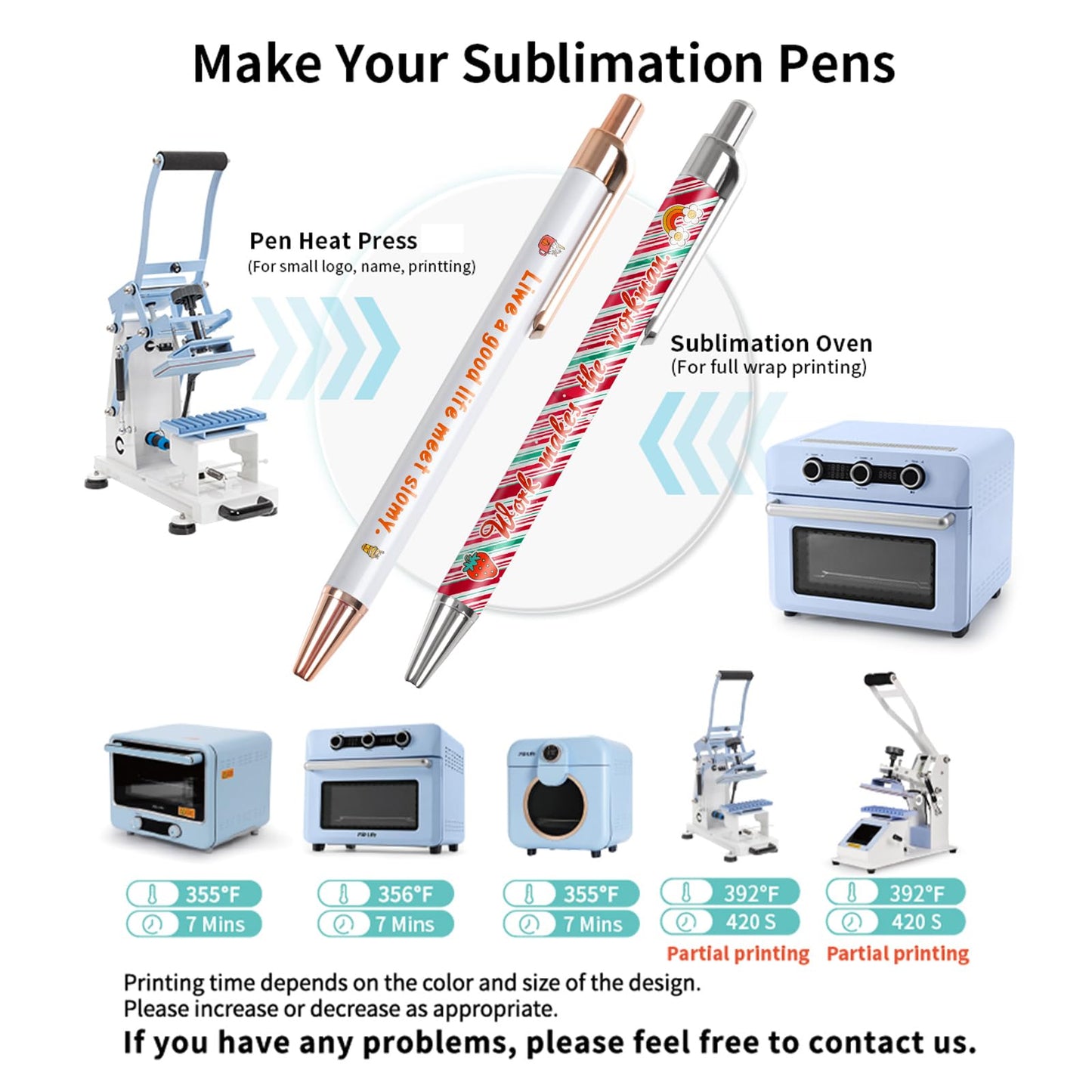 20pcs Sublimation Pens Blanks White Aluminum Ballpoint Pens with Rose Gold Clip and Come with 20 Pieces Shrink Wrap Films,DIY Personalized Pen for Office School Stationery Supplies