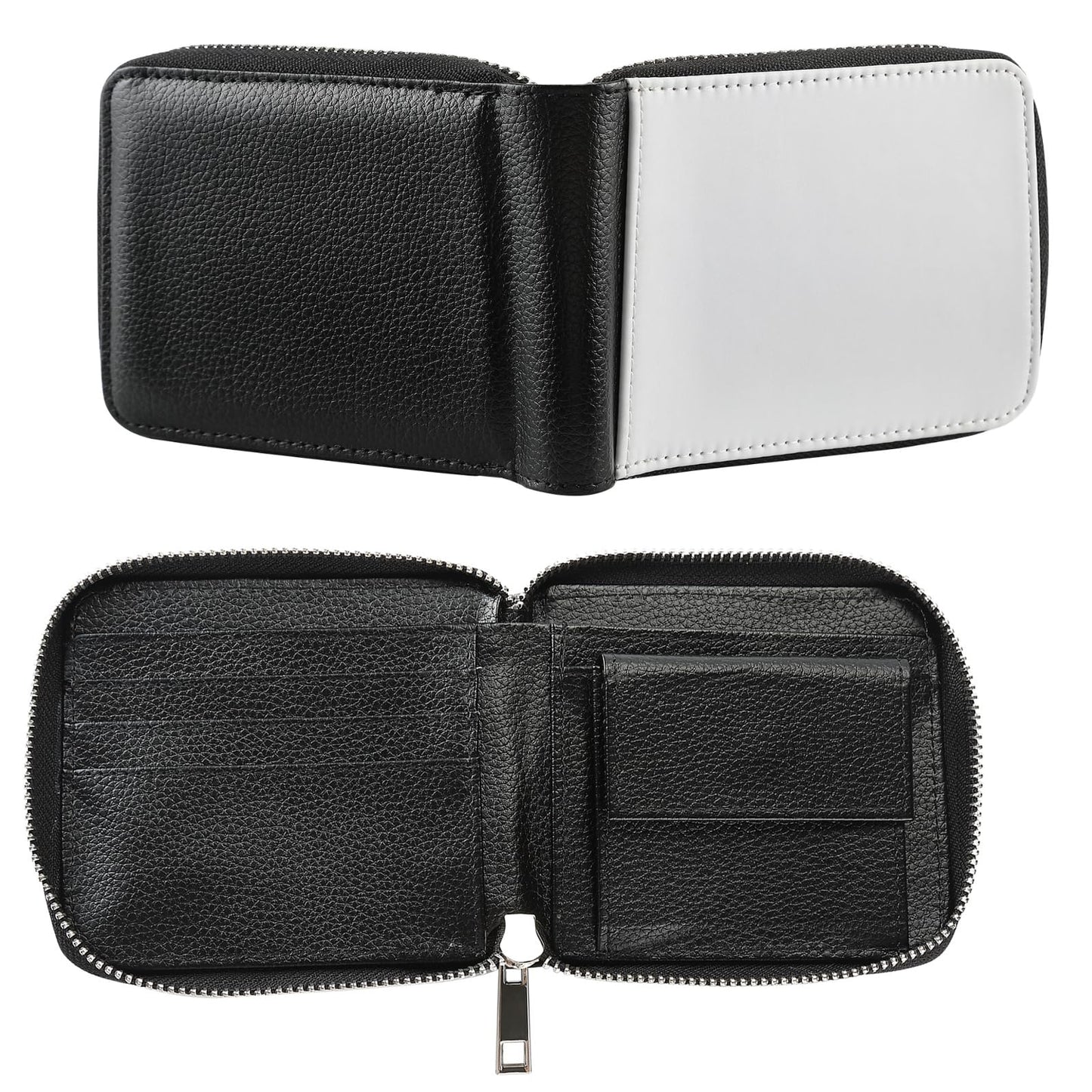 SCCFMM 10 Pieces Sublimation Wallet Blank Leather Men's Women's Zipper Card Holder Organizer Bag Coin Purse DIY Heat Transfer Crafts For Father's Day