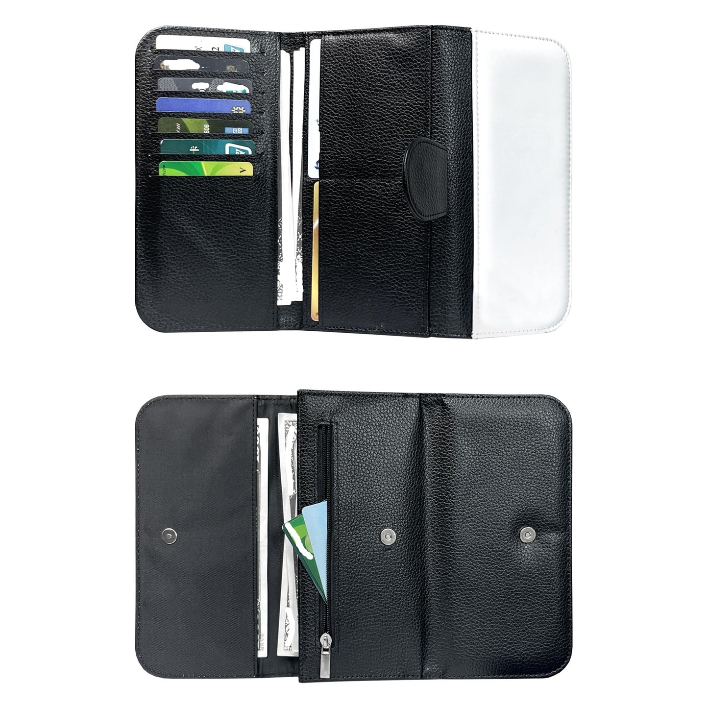 5 Pack Sublimation Blank Trifold Wallet PU Leather Coin Purse 7 Card Slots, 2 Slip Pockets - Minimalist Design, Slim Wallet DIY Heat Transfer Print for Women Men