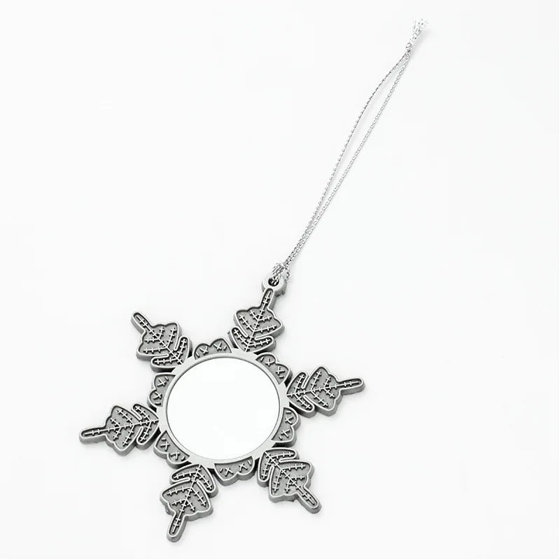 10pcs Sublimation Blank Christmas Pendant Heat Transfer Snowflake Christmas Ornaments Xmas For Christmas Tree Decoration Gift