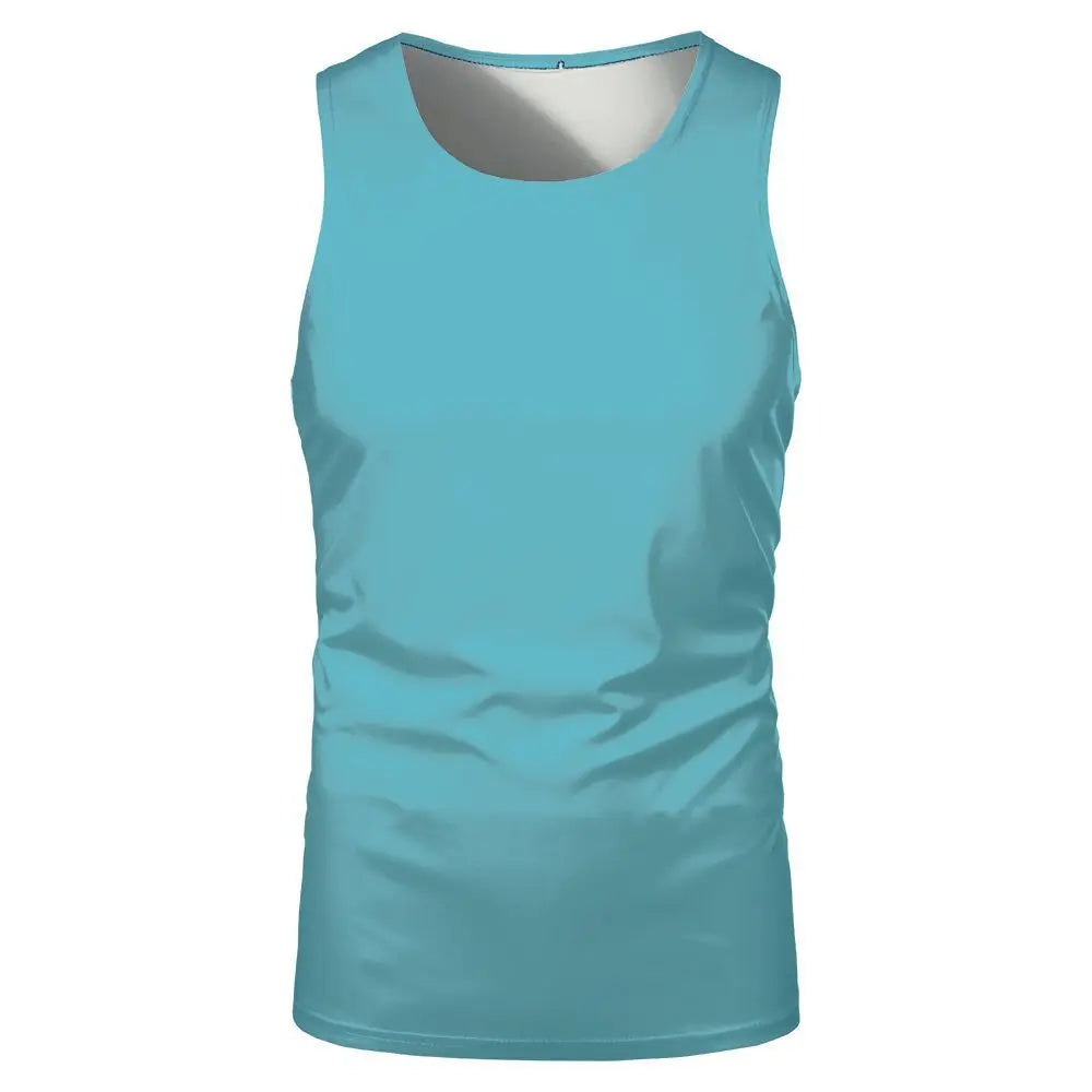 Summer Sleeveless Tshirts 100% Polyester Running Underwaist Tee Tops Heat Transfer Print Blanks Streetwear T-shirts