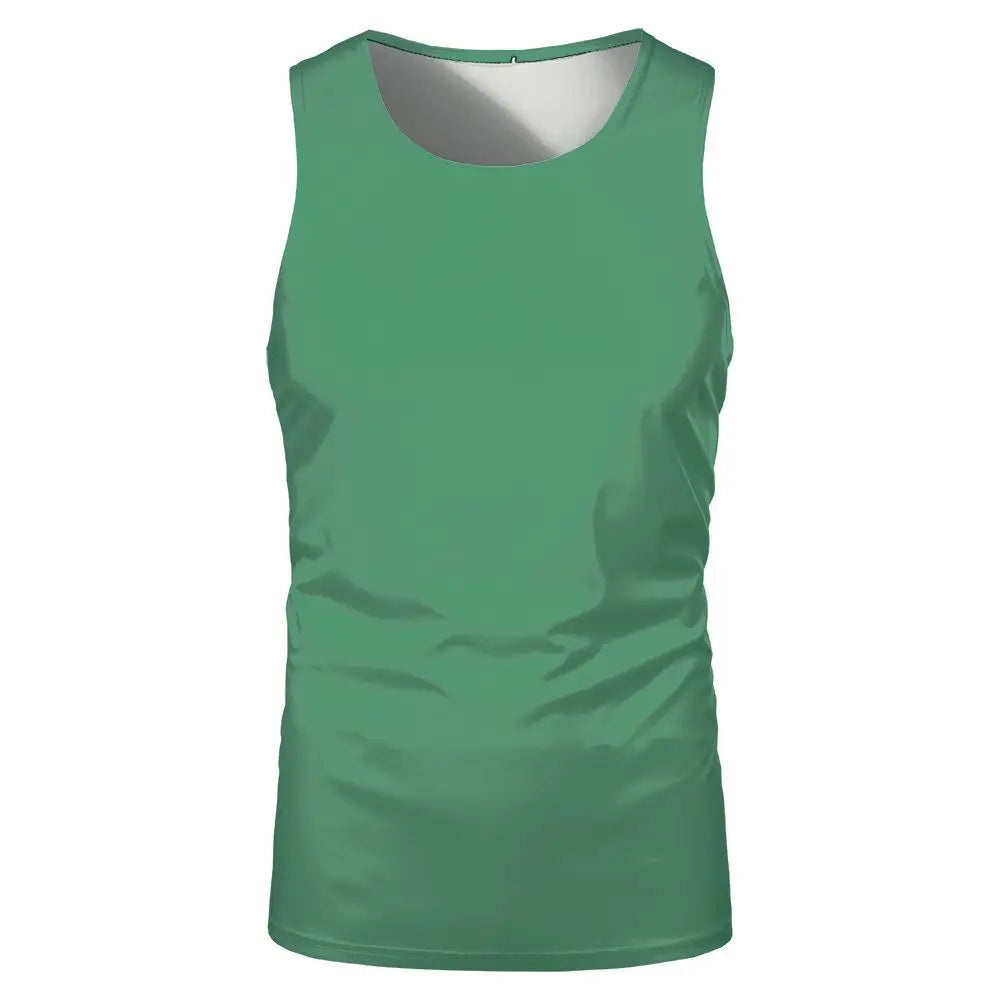 Summer Sleeveless Tshirts 100% Polyester Running Underwaist Tee Tops Heat Transfer Print Blanks Streetwear T-shirts