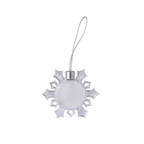 10pcs Sublimation Blank Christmas Pendant Xmas Keychain Ornaments Plastic Acrylic Christmas Snowflake Stars For Christmas Decoration