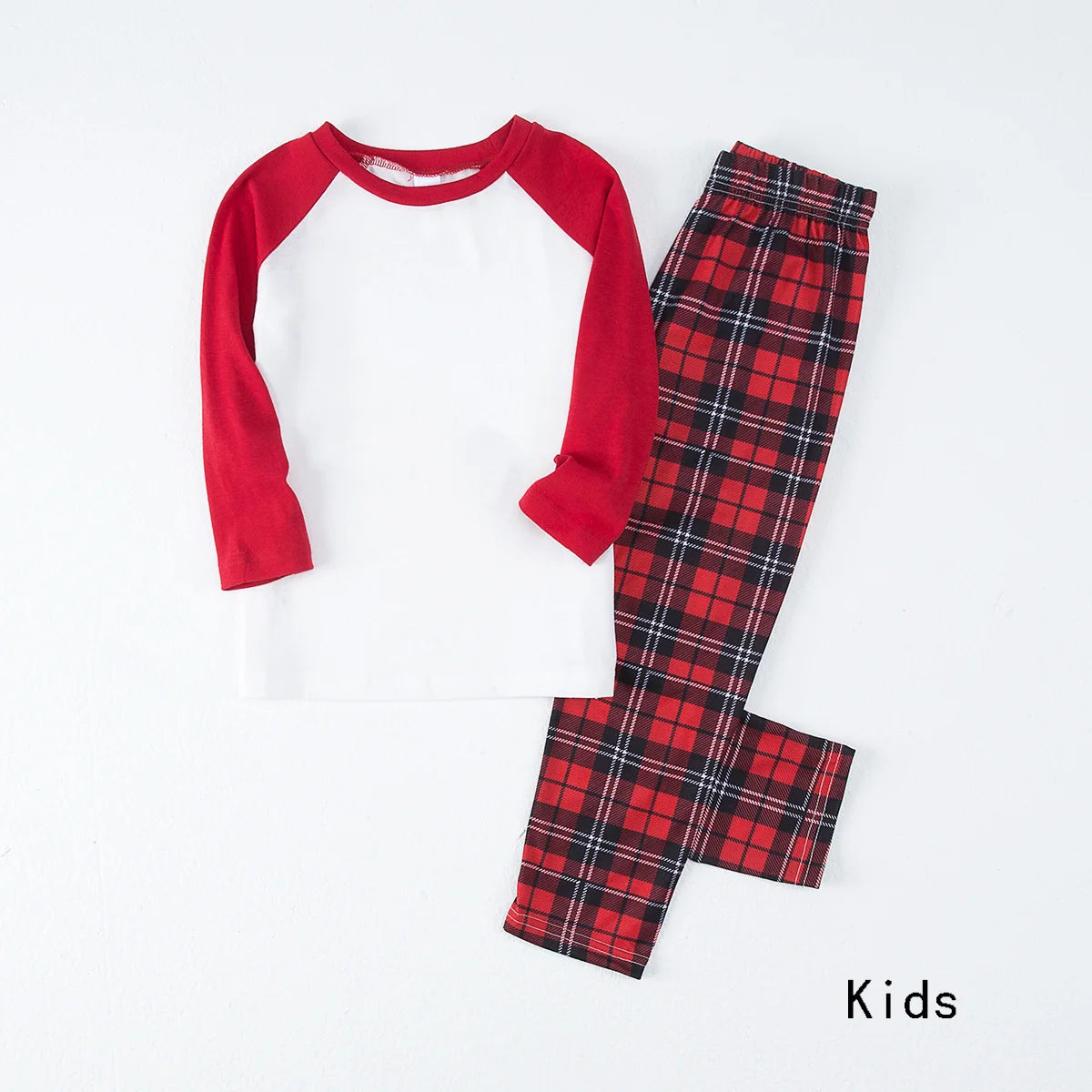 New Xmas Matching Family Outfits Sublimation Blank Tee Shirts Matching Outfits Pajamas Set Mom Dad Kids Sleepwear For DIY Print