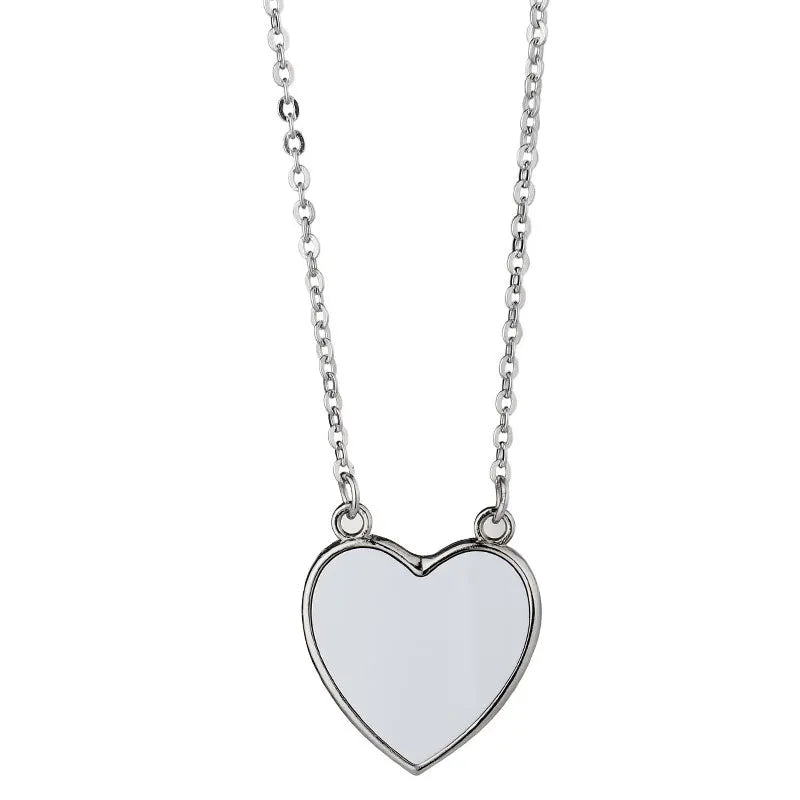 10pcs Angle Wing Pendant Necklace Sublimation Necklaces Heart Pendants Jewelry For Custom Anniversary&Valentine's Day Gift